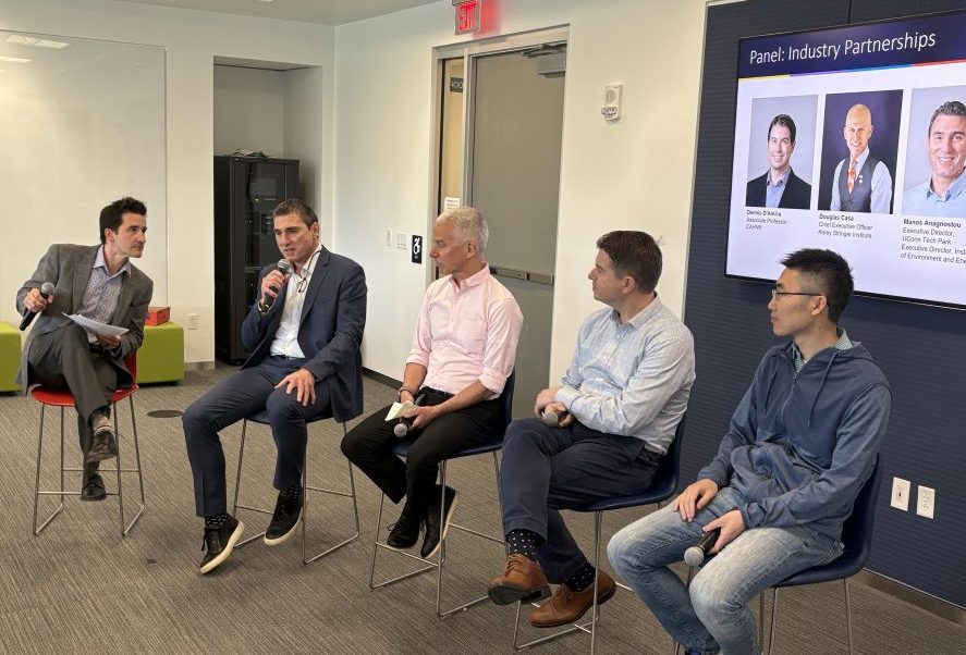 Five panelists at a workshop event.